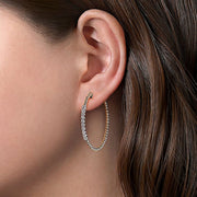 Gabriel & Co. EG13970Y45JJ 14K Yellow Gold 40mm Bujukan Diamond Classic Hoop Earrings