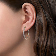 Gabriel & Co. EG13971Y45JJ 14K Yellow Gold 30mm Bujukan Diamond Classic Hoop Earrings