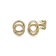 Gabriel & Co. EG14017Y4JJJ 14K Yellow Gold Twisted Rope Double Circle Stud Earrings