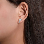 Gabriel & Co. EG14047W45PL 14K White Gold Pearl and Diamond Stud Earrings