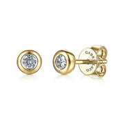 Gabriel & Co. EG14085Y4JWS 14K Yellow Gold Bezel Set White Sapphire  Stud Earrings