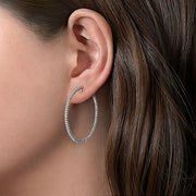 Gabriel & Co. EG14216W45JJ 14K White Gold 40MM Diamond Earrings