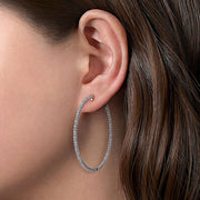 Gabriel & Co. EG14217W45JJ 14K White Gold 50MM Diamond Earrings
