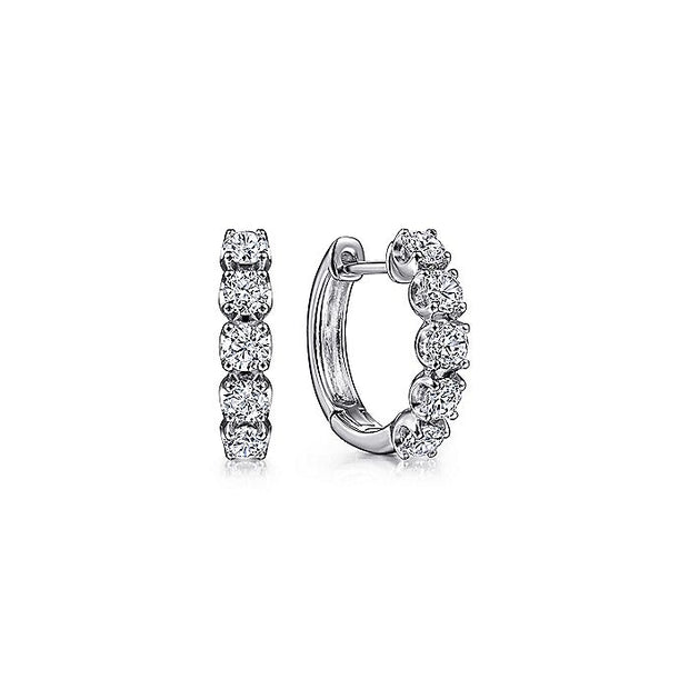 Gabriel & Co. EG14235W45JJ 14K White Gold 15mm Diamond Huggies