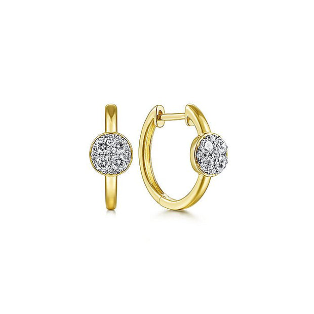 Gabriel & Co. EG14256Y45JJ 14K Yellow Gold 15MM Diamond Earrings