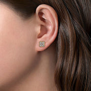 Gabriel & Co. EG14261Y45JJ 14K Yellow Gold Twisted Rope Diamond Stud Earrings