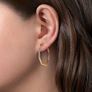 Gabriel & Co. EG14280Y45JJ 14K Yellow Gold 30MM Classic Diamond Hoop Earrings