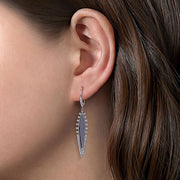 Gabriel & Co. EG14283W45OX 14K White Gold Diamond and Onyx Drop Earrings