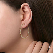 Gabriel & Co. EG14525Y45JJ 14K Yellow Gold 40mm Diamond Classic Hoop Earrings