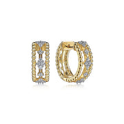 Gabriel & Co. EG14599Y45JJ 14K Yellow Gold Diamond Bujukan Huggie Earrings