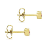 Gabriel & Co. EG9682Y45RA 14K Yellow Gold Diamond Halo Ruby Stud Earrings