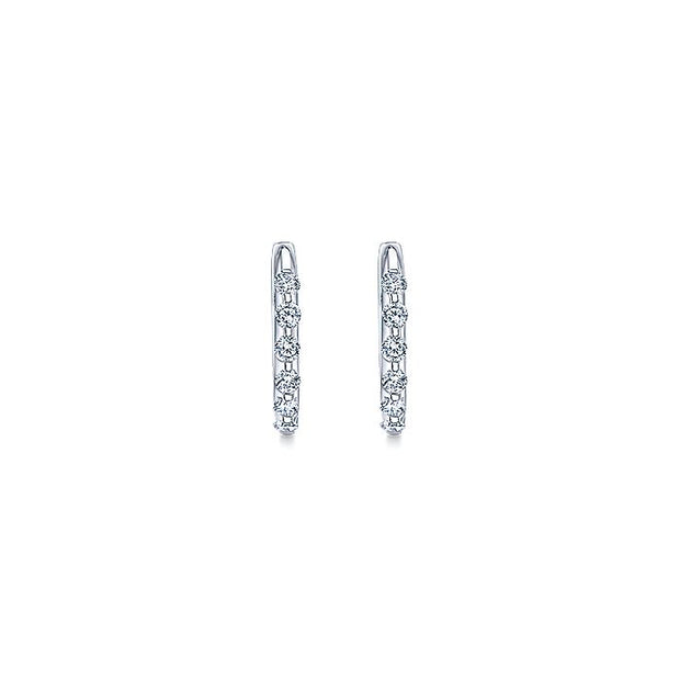 Gabriel & Co. EG9761W44JJ 14K White Gold 15mm Round Classic Diamond Huggie Earrings
