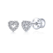 Gabriel & Co. EG9864W45JJ 14K White Gold Open Heart Diamond Stud Earrings