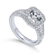 Gabriel & Co. ER10252PT4JJ Platinum Cushion Halo Round Diamond Engagement Ring