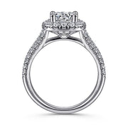 Gabriel & Co. ER10252W44JJ 14K White Gold Cushion Halo Round Diamond Engagement Ring