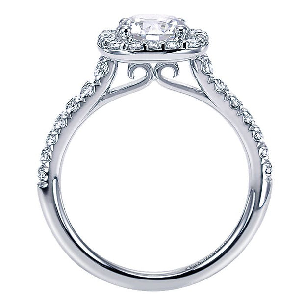 Gabriel & Co. ER10698W44JJ 14K White Gold Round Halo Diamond Engagement Ring