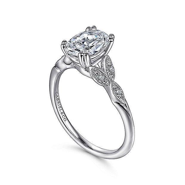 Gabriel & Co. ER11721O4W44JJ 14K White Gold Oval Diamond Engagement Ring