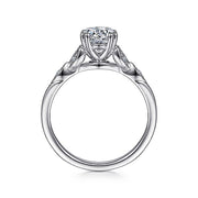Gabriel & Co. ER11721R4PT4JJ Vintage Inspired Platinum Round Split Shank Diamond Engagement Ring