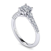 Gabriel & Co. ER11756R3W44JJ 14K White Gold Round Diamond Engagement Ring