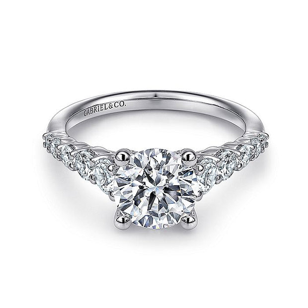 Gabriel & Co. ER11757R4W44JJ 14K White Gold Round Diamond Engagement Ring