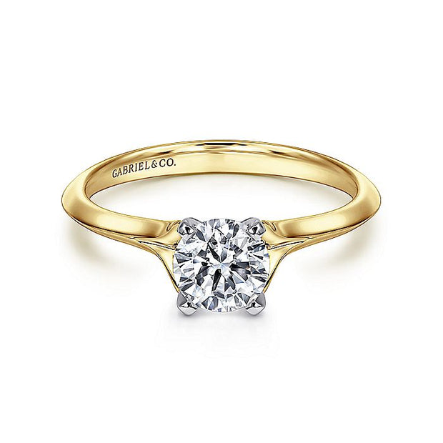 Gabriel & Co. ER11832R3M4JJJ 14K White-Yellow Gold Round Diamond Engagement Ring