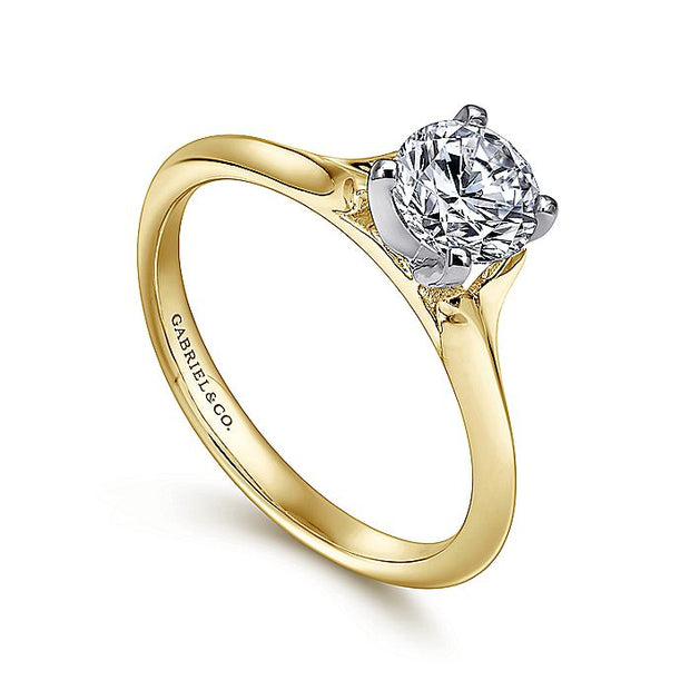 Gabriel & Co. ER11832R3M4JJJ 14K White-Yellow Gold Round Diamond Engagement Ring