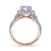 Gabriel & Co. ER11988R6T44JJ 14K White-Rose Gold Round Halo Diamond Engagement Ring