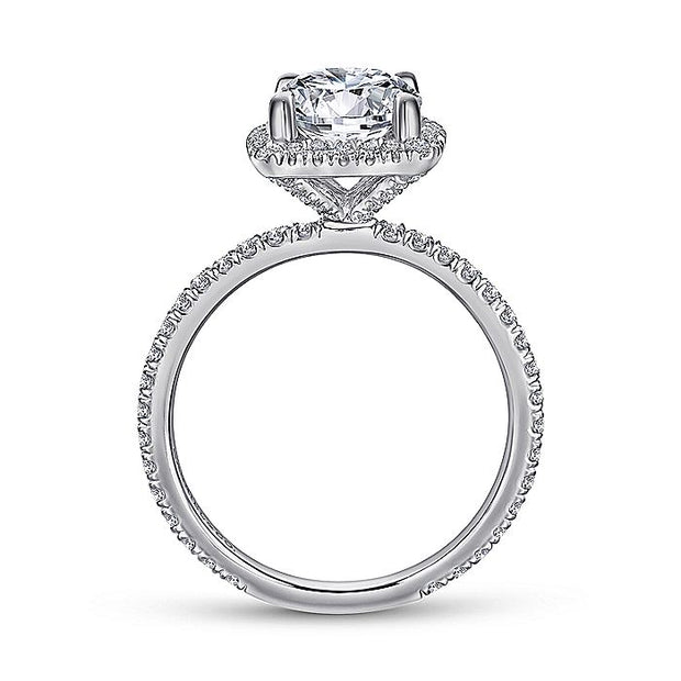 Gabriel & Co. ER12133R6W44JJ 14K White Gold Round Halo Diamond Engagement Ring