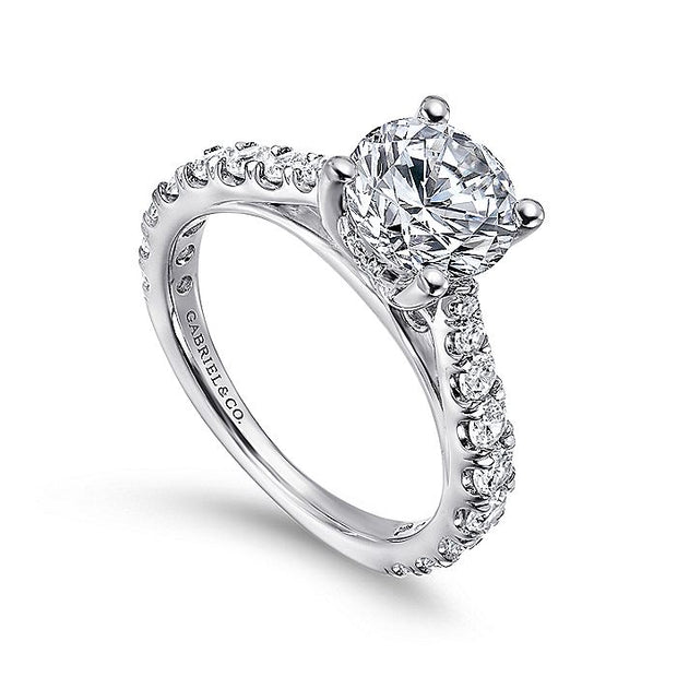 Gabriel & Co. ER12293R6W44JJ 14K White Gold Round Diamond Engagement Ring
