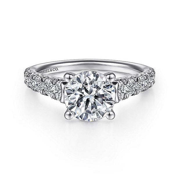 Gabriel & Co. ER12299R6W44JJ 14K White Gold Round Diamond Engagement Ring