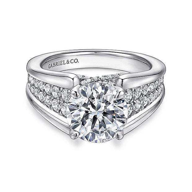 Gabriel & Co. ER12351R6W44JJ 14K White Gold Round Diamond Engagement Ring