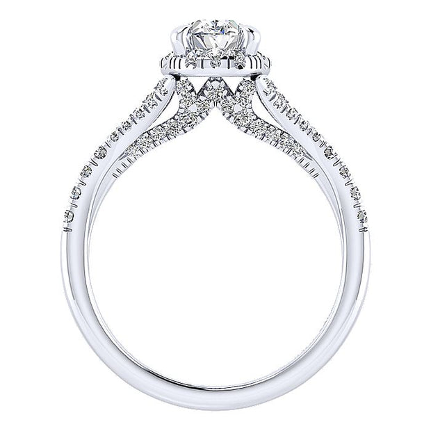 Gabriel & Co. ER12769O3W44JJ 14K White Gold Oval Halo Diamond Engagement Ring