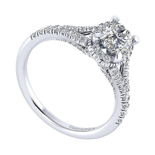 Gabriel & Co. ER12769O3W44JJ 14K White Gold Oval Halo Diamond Engagement Ring