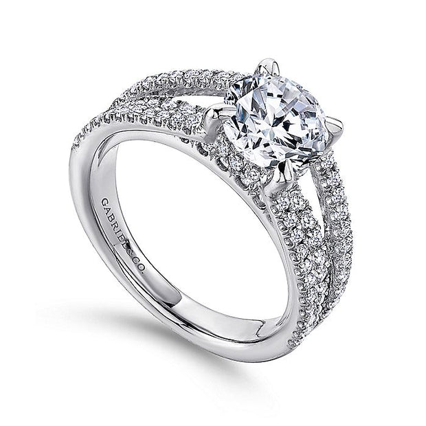 Gabriel & Co. ER13662R6W44JJ 14K White Gold Round Diamond Engagement Ring