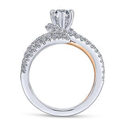 Gabriel & Co. ER13668P6T44JJ 14K White-Rose Gold Pear Shape Halo Diamond Engagement Ring