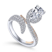 Gabriel & Co. ER13668P6T44JJ 14K White-Rose Gold Pear Shape Halo Diamond Engagement Ring