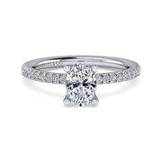 Gabriel & Co. ER13903O4W44JJ 14K White Gold Oval Diamond Engagement Ring