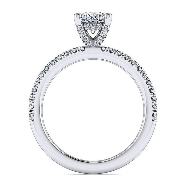 Gabriel & Co. ER13903O4W44JJ 14K White Gold Oval Diamond Engagement Ring