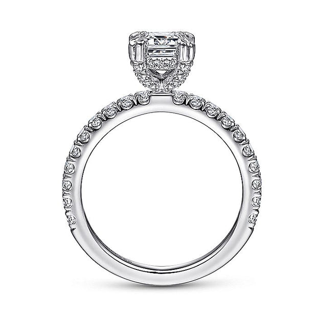 Gabriel & Co. ER13904E4W44JJ 14K White Gold Emerald Cut Diamond Engagement Ring