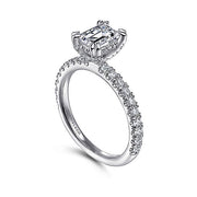 Gabriel & Co. ER13904E4W44JJ 14K White Gold Emerald Cut Diamond Engagement Ring
