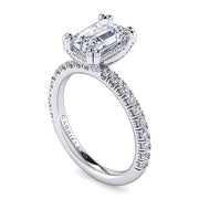 Gabriel & Co. ER13904E8W44JJ 14K White Gold Emerald Cut Diamond Engagement Ring