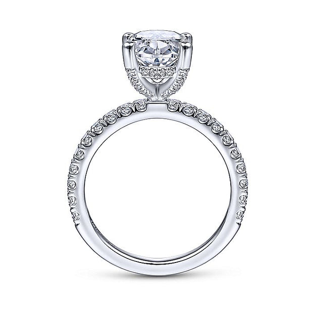 Gabriel & Co. ER13904O8W44JJ 14K White Gold Oval Diamond Engagement Ring