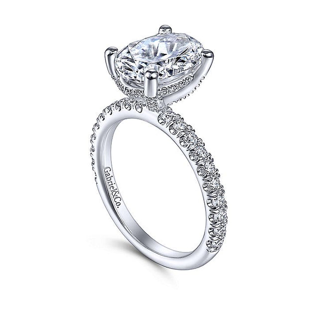 Gabriel & Co. ER13904O8W44JJ 14K White Gold Oval Diamond Engagement Ring