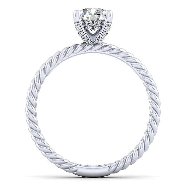 Gabriel & Co. ER13913R3W44JJ 14K White Gold Round Diamond Engagement Ring