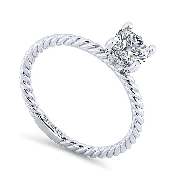 Gabriel & Co. ER13913R3W44JJ 14K White Gold Round Diamond Engagement Ring