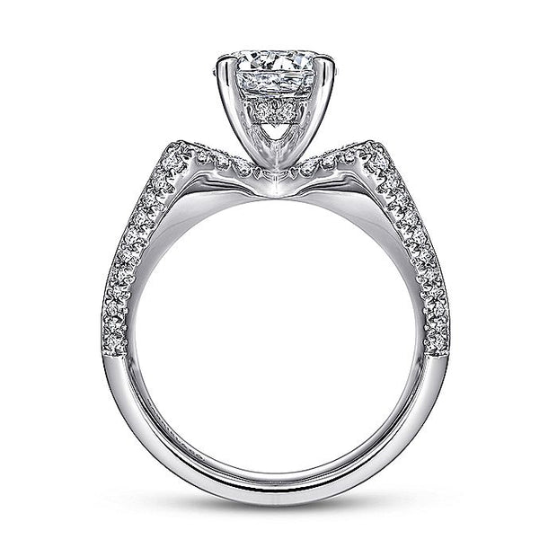 Gabriel & Co. ER14093R6W44JJ 14K White Gold Round Diamond Engagement Ring