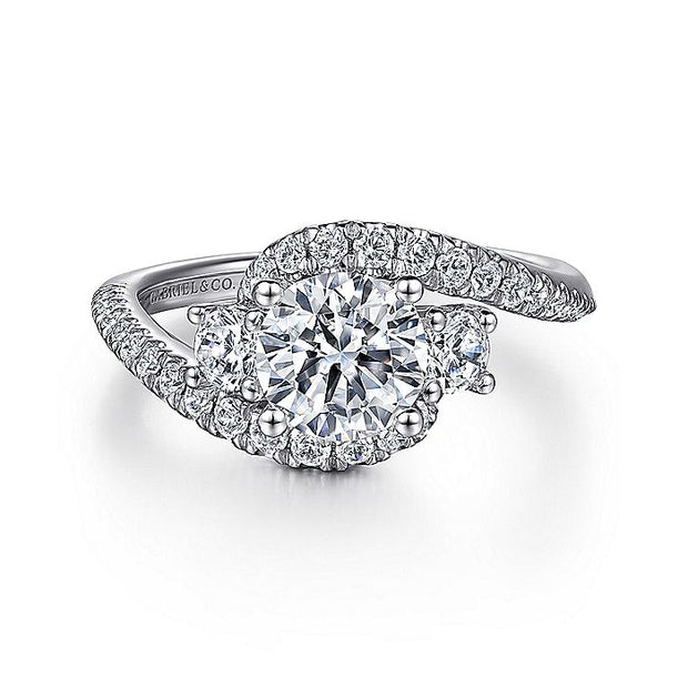 Gabriel & Co. ER14465R4W44JJ 14K White Gold Round Diamond Engagement Ring