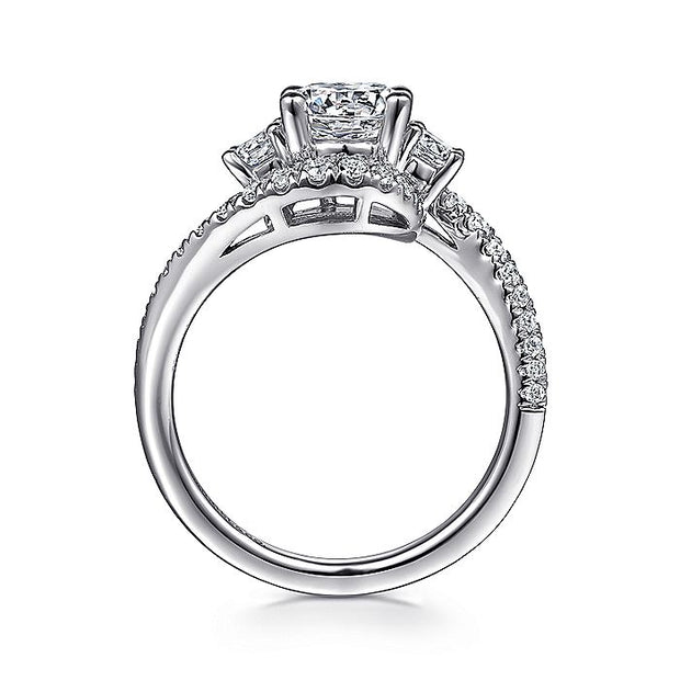 Gabriel & Co. ER14465R4W44JJ 14K White Gold Round Diamond Engagement Ring