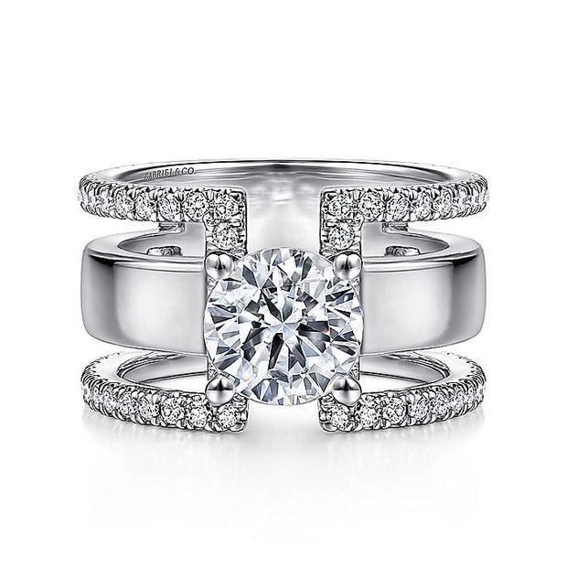 Gabriel & Co. ER14606R6W44JJ 14K White Gold Round Diamond Engagement Ring