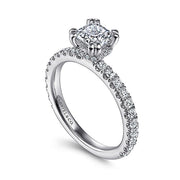 Gabriel & Co. ER14649C4W44JJ 14K White Gold Hidden Halo Cushion Cut Diamond Engagement Ring